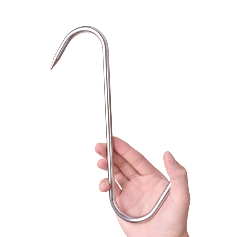 Alele Heavy Duty S-Hooks 10" Stainless Steel Meat Hooks for Butcheringï¼Œ4 Pack (10inch 8mm 4p) - Image 1